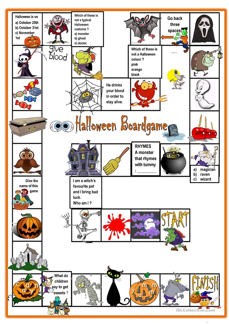 Free Printable Halloween Game Boards